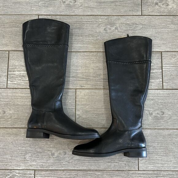 Jack Rogers Adaline Black Leather Riding Boots New! - Picture 9 of 14